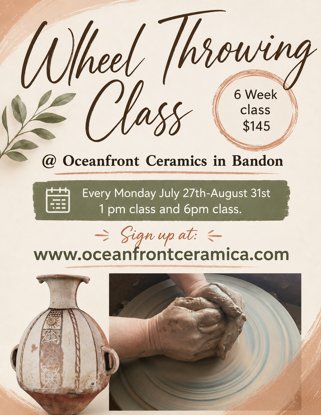 6 Week Wheel Throwing Class